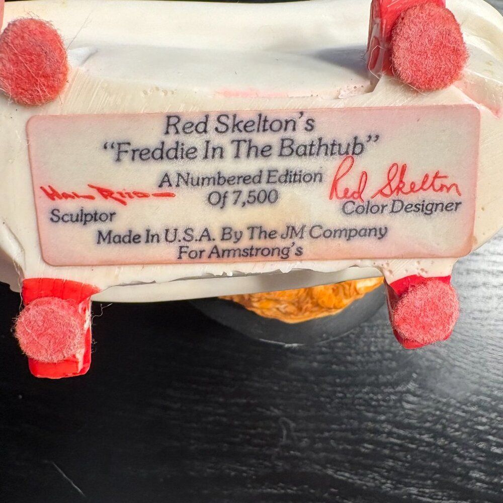Vintage 1980s Red Skelton Freddie in the Bathtub Figurine Numbered Ltd Edition - Picture 6 of 7